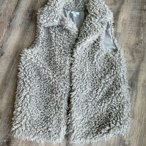 Gray Oversized Vest Faux Lambskin (Size L/XL)